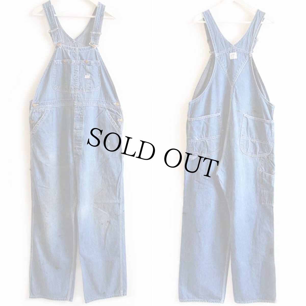 画像2: 60s USA製 Leeリー JELT DENIMジェルトデニム オーバーオール (2)