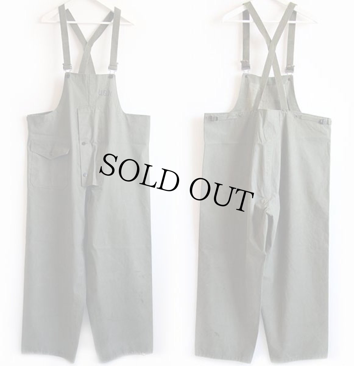 画像2: 40s 米軍 U.S.N. N-2 デッキ レインパンツ オリーブドラブ L★オーバーオール (2)