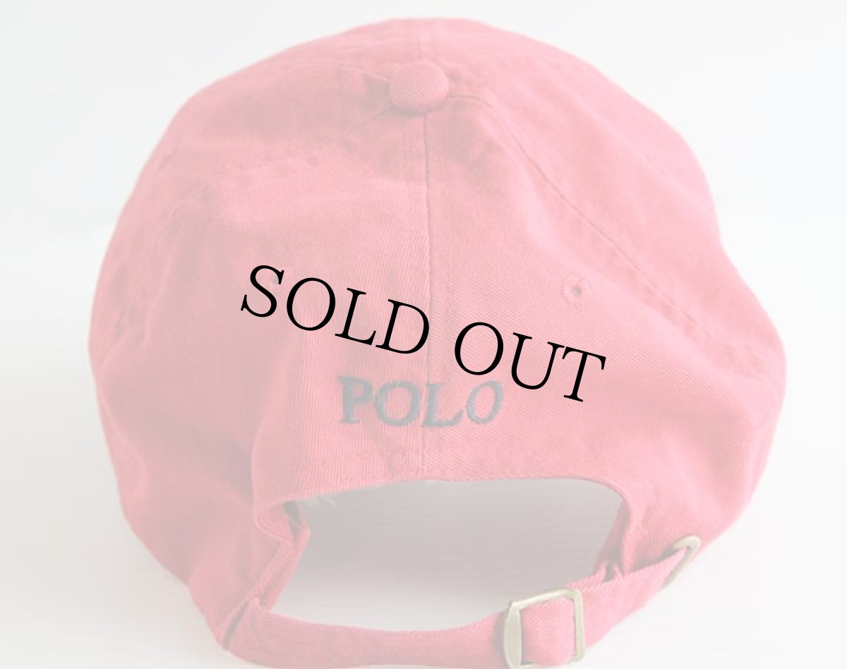 画像2: 90s ポロ ラルフローレン ワンポイント コットンキャップ 赤 (2)