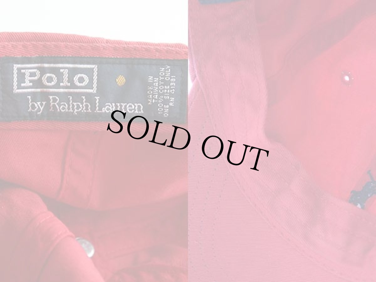 画像3: 90s ポロ ラルフローレン ワンポイント コットンキャップ 赤 (3)