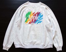 画像1: 90s USA製 Hanes Appleアップル スウェット 杢グレー XL (1)