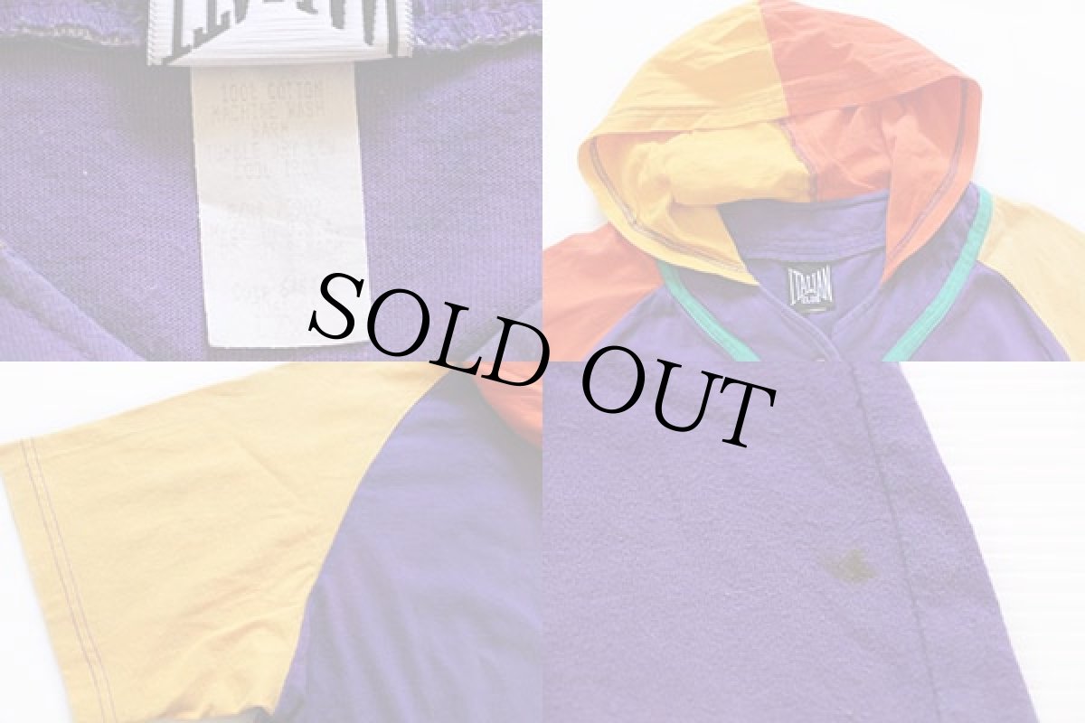 画像3: 90s USA製 ITALIAN CLUB クレイジーパターン ベースボールシャツパーカー XL (3)