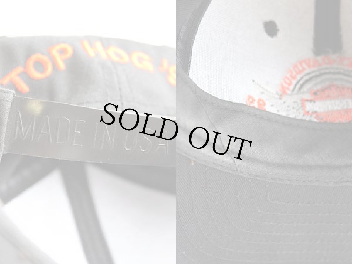 画像3: 90s USA製 HARLEY-DAVIDSONハーレー ダビッドソン ロゴ刺繍 コットン×スエードレザー キャップ 黒×茶 (3)