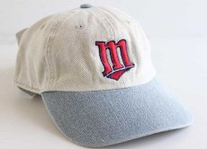 画像1: デッドストック★90s MLB Minnesota Twins ツートン コットンキャップ ベージュ×ブルーグレー (1)