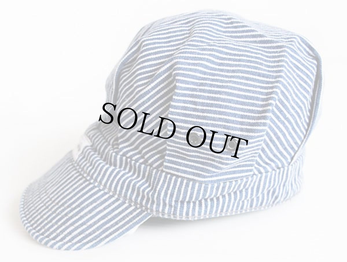 画像2: 70s USA製 Leeリー ヒッコリー ストライプ ワークキャップ 6 3/4 (2)