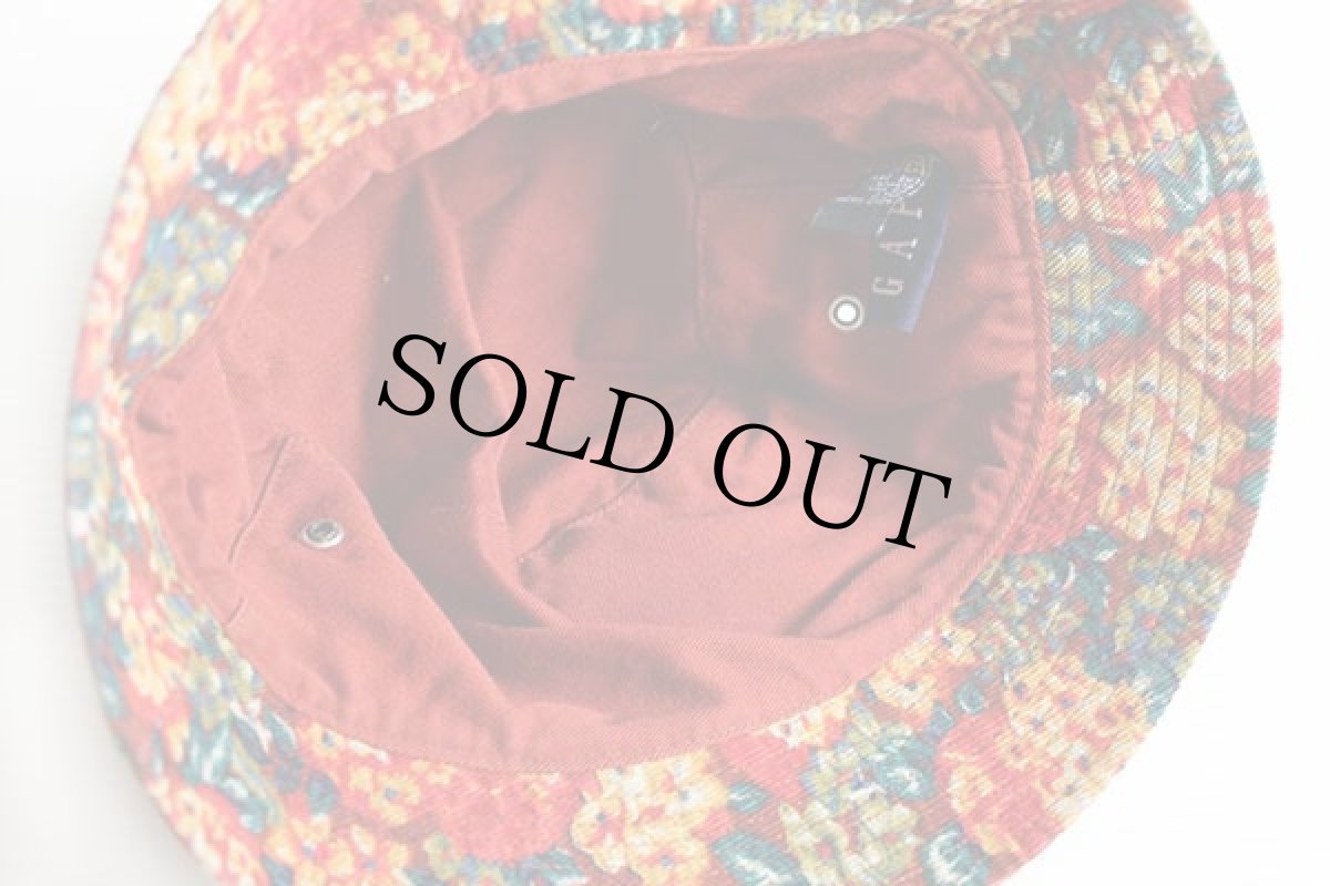 画像3: 90s GAPギャップ ボタニカル 総柄 コーデュロイ バケットハット S/M (3)