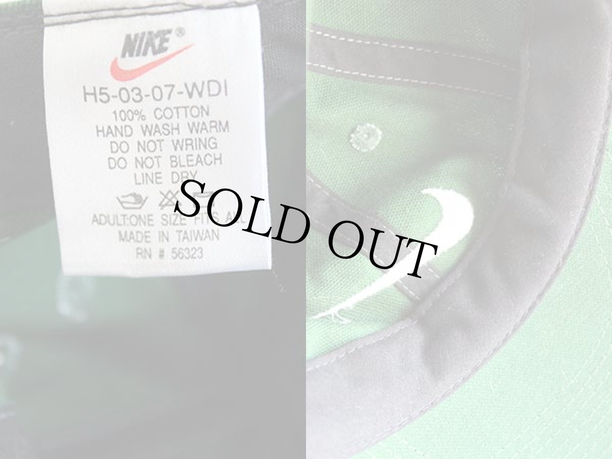 画像3: デッドストック★90s NIKEナイキ ロゴ刺繍 コットンキャップ 緑 (3)