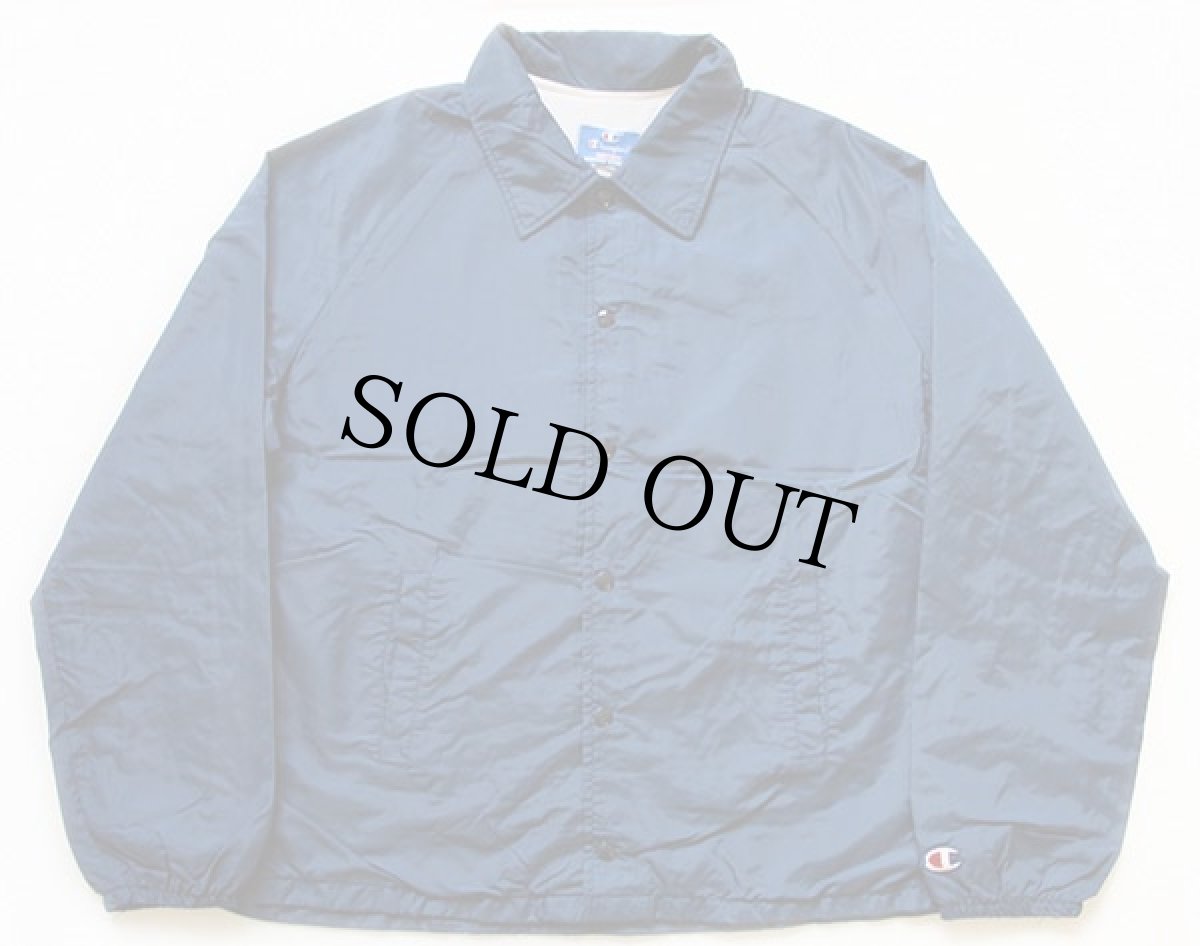 画像2: 90s USA製 Championチャンピオン MSOE ナイロン コーチジャケット 紺 XL (2)