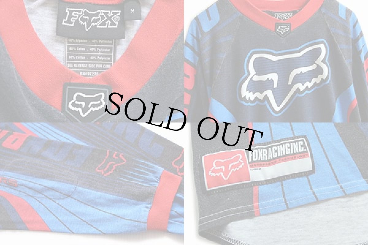 画像3: 90s FOX RACING モトクロス レーシングシャツ M (3)