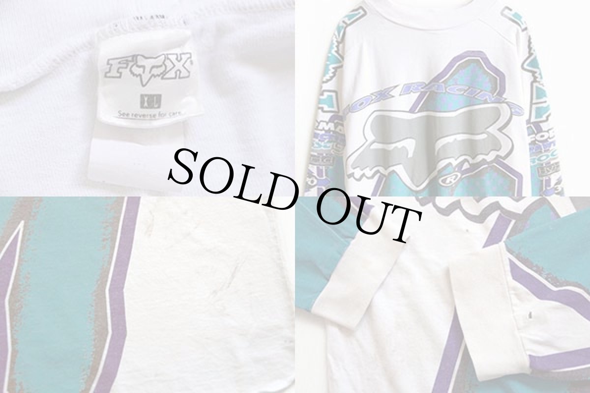 画像3: 80s USA製 FOX RACING モトクロス レーシングシャツ XL★F (3)