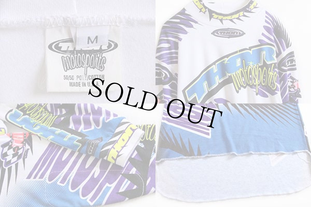 画像3: 90s USA製 THOR モトクロス レーシングシャツ M (3)