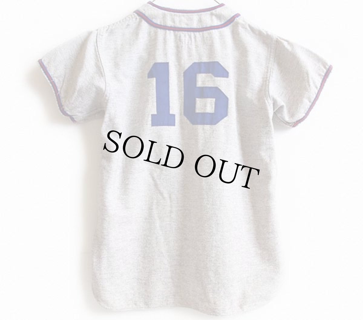 画像2: 50s A&B マチ付き ウール ベースボールシャツ 16 杢グレー L (2)