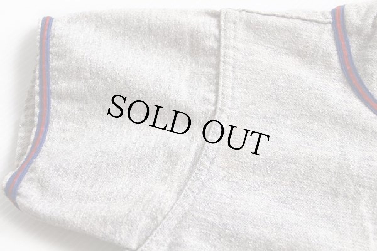 画像6: 50s A&B マチ付き ウール ベースボールシャツ 16 杢グレー L (6)