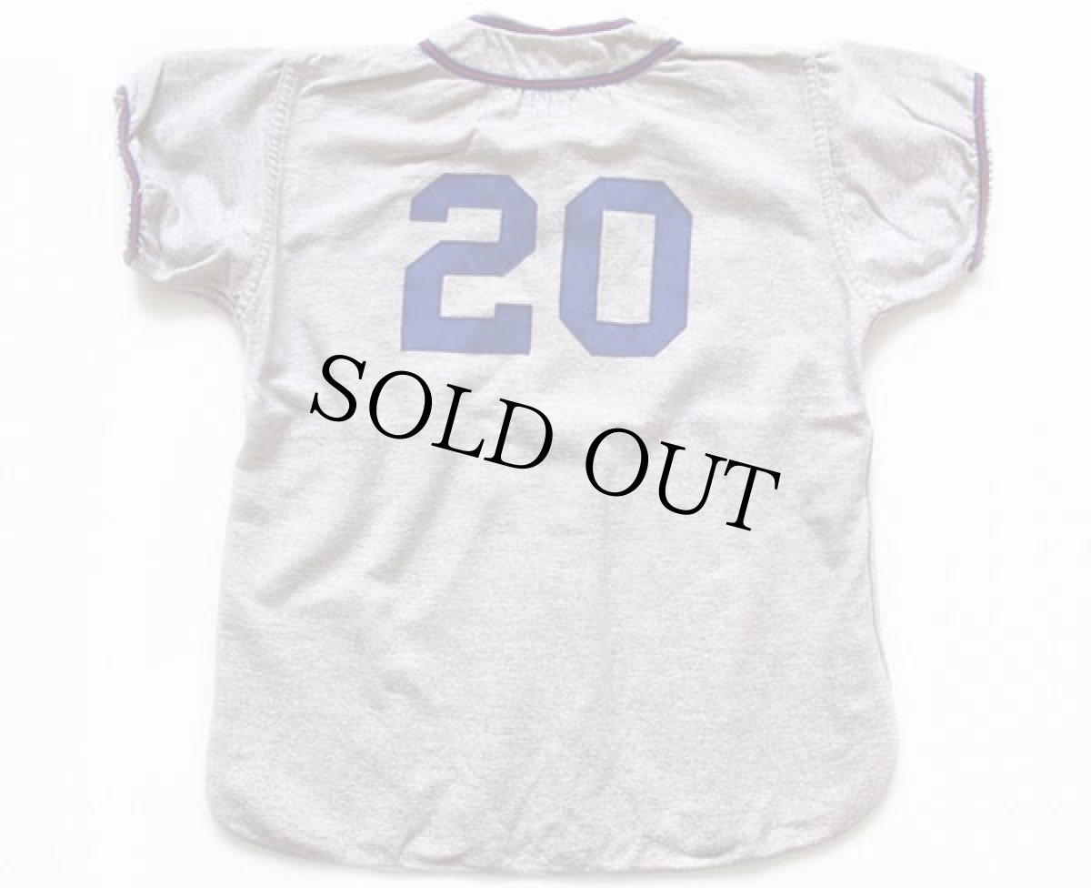 画像2: 50s A&B マチ付き ウール ベースボールシャツ 20 杢グレー Ex.L (2)