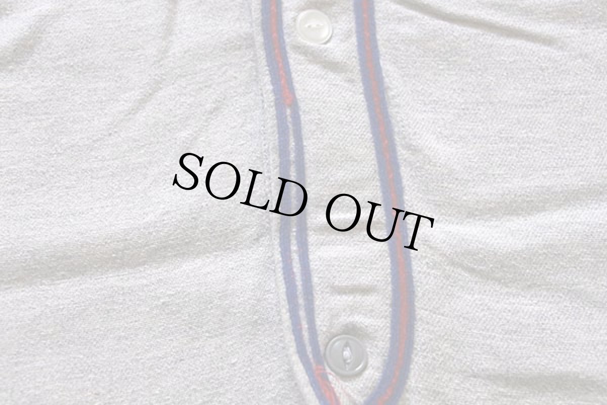 画像6: 50s A&B マチ付き ウール ベースボールシャツ 19 杢グレー Ex.L (6)