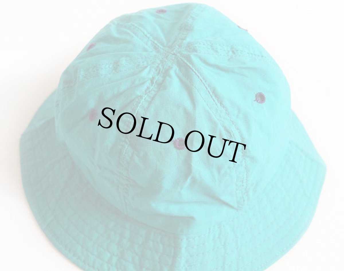 画像2: 90s USA製 Columbiaコロンビア ナイロンハット エメラルドグリーン×紫 M (2)