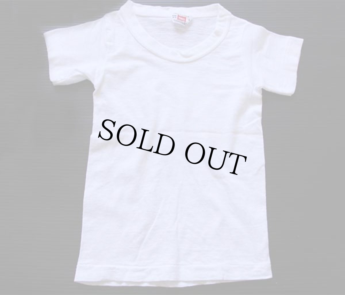 画像2: 60s HANES 無地 バインダーネック コットンTシャツ 白 キッズ4 (2)