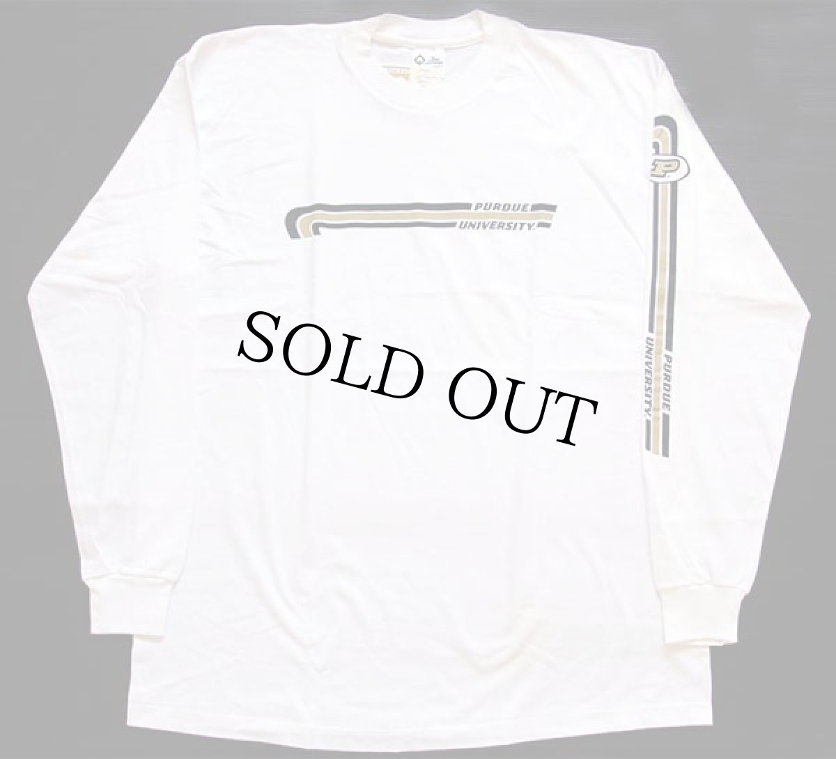 画像2: デッドストック★90s USA製 The Cotton Exchange PURDUE UNIVERSITY コットン 長袖Tシャツ 白 XXL (2)