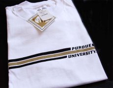 画像1: デッドストック★90s USA製 The Cotton Exchange PURDUE UNIVERSITY コットン 長袖Tシャツ 白 XXL (1)