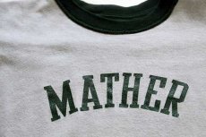 画像4: 70s USA製 RUSSELLラッセル MATHER コットン リバーシブルTシャツ 深緑×グレー M (4)