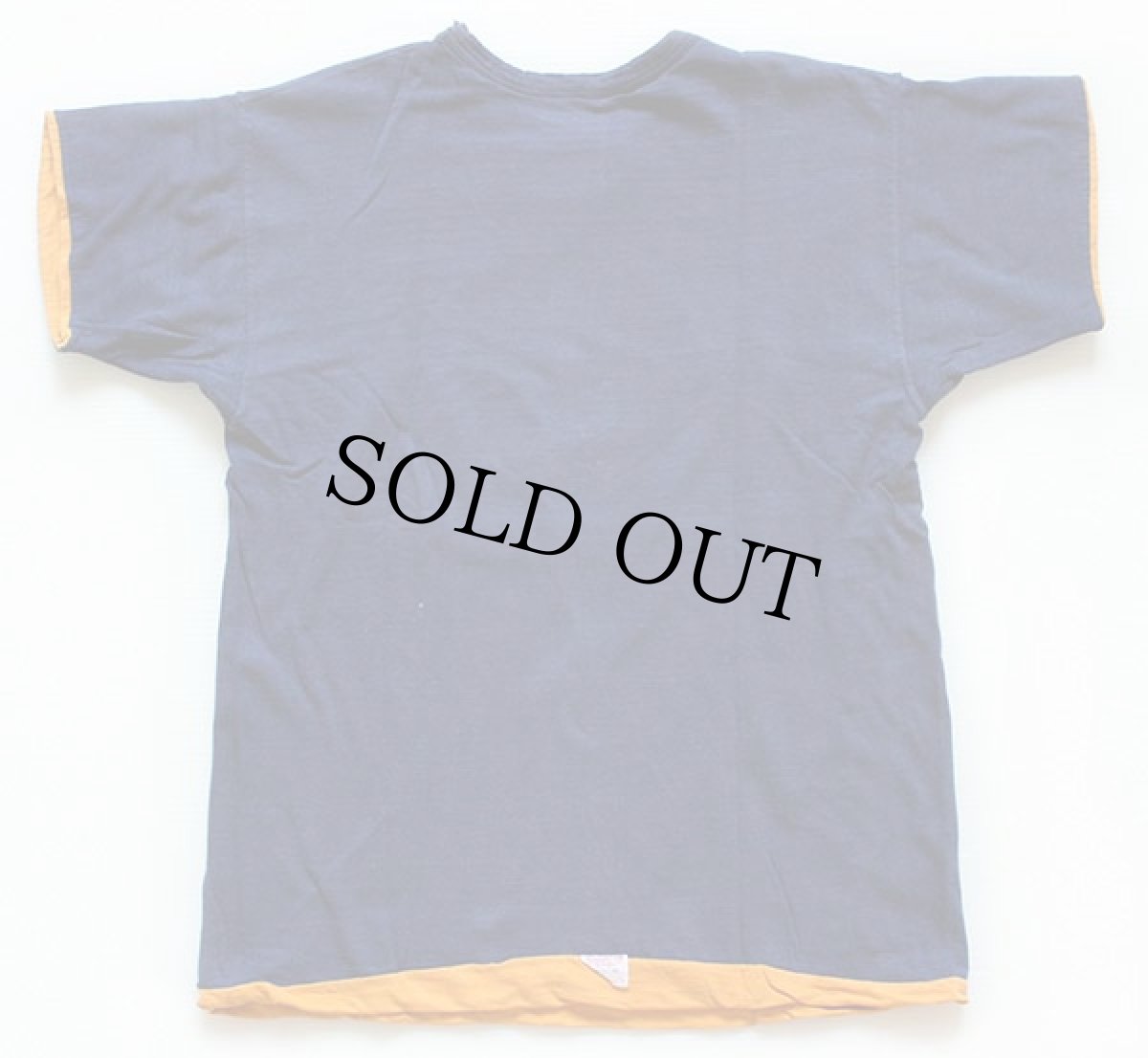 画像2: 60s CHAMPIONチャンピオン ランタグ MINNESOTA フロッキープリント コットン リバーシブルTシャツ 紺×黄 L (2)