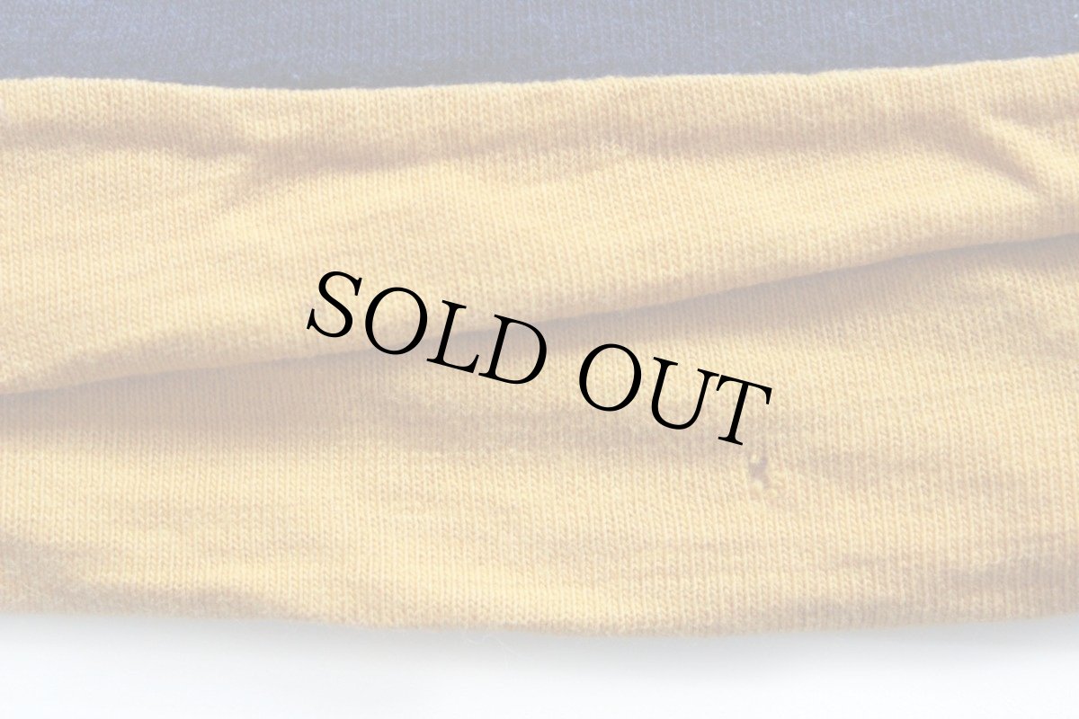 画像6: 60s CHAMPIONチャンピオン ランタグ MINNESOTA フロッキープリント コットン リバーシブルTシャツ 紺×黄 L (6)