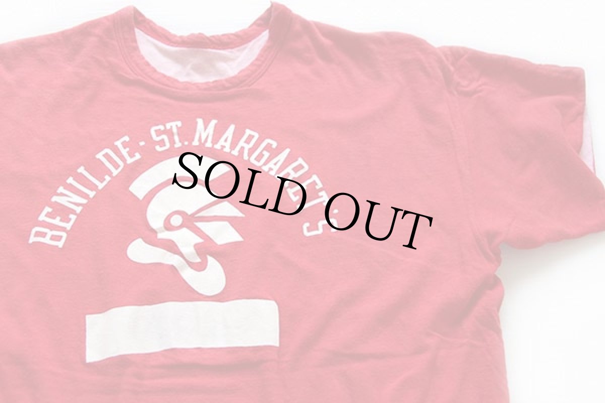 画像3: 70s USA製 Championチャンピオン BENILDE-ST.MARGARET'S コットン リバーシブルTシャツ 赤×白 XL (3)