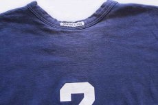 画像7: 70s USA製 Championチャンピオン SUFFOLK JEWISH 2 ナンバリング コットン リバーシブルTシャツ 紺×白 M (7)