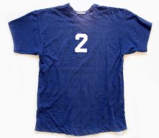 画像3: 70s USA製 Championチャンピオン SUFFOLK JEWISH 2 ナンバリング コットン リバーシブルTシャツ 紺×白 M (3)