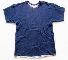 画像4: 70s USA製 Championチャンピオン SUFFOLK JEWISH 2 ナンバリング コットン リバーシブルTシャツ 紺×白 M (4)