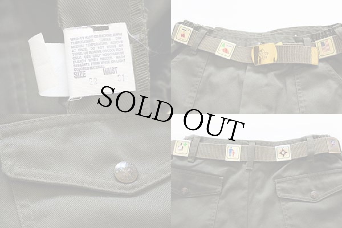 画像3: BSA ボーイスカウト ガチャベルト付き ブッシュ ショートパンツ オリーブ 31★ショーツ (3)