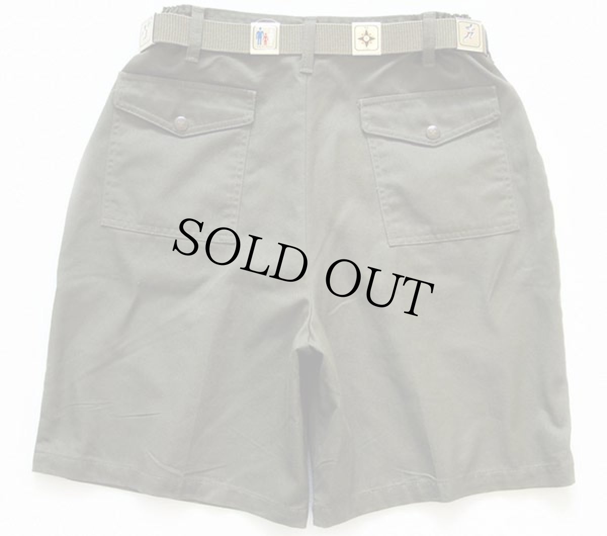 画像2: BSA ボーイスカウト ガチャベルト付き ブッシュ ショートパンツ オリーブ 31★ショーツ (2)