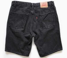 画像2: 00s USA製 Levi'sリーバイス 505 REGULAR FIT ブラックデニム ショートパンツ w38★ショーツ (2)