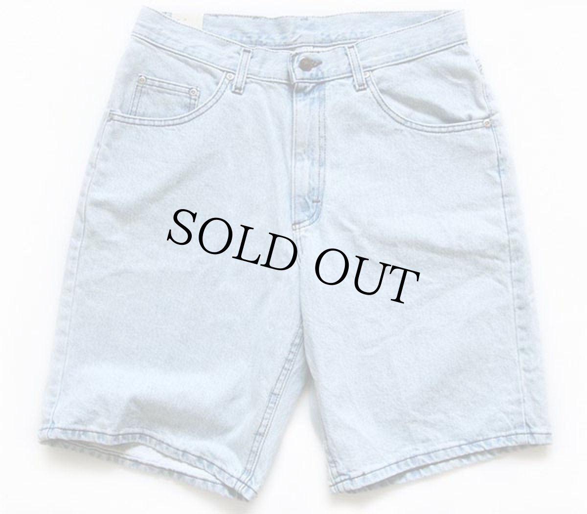 画像2: デッドストック★90s USA製 Leeリー RIVETED 219 EASY FIT デニム ショートパンツ アイスブルー w33★ショーツ (2)