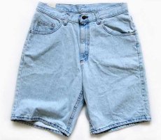 画像2: デッドストック★90s USA製 Leeリー RIVETED 219 EASY FIT デニム ショートパンツ アイスブルー w33★ショーツ (2)