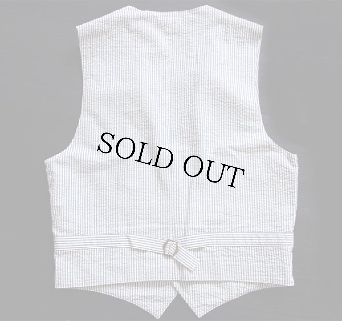 画像2: 90s GAPギャップ ストライプ シアサッカー ベスト サックス×白 S (2)