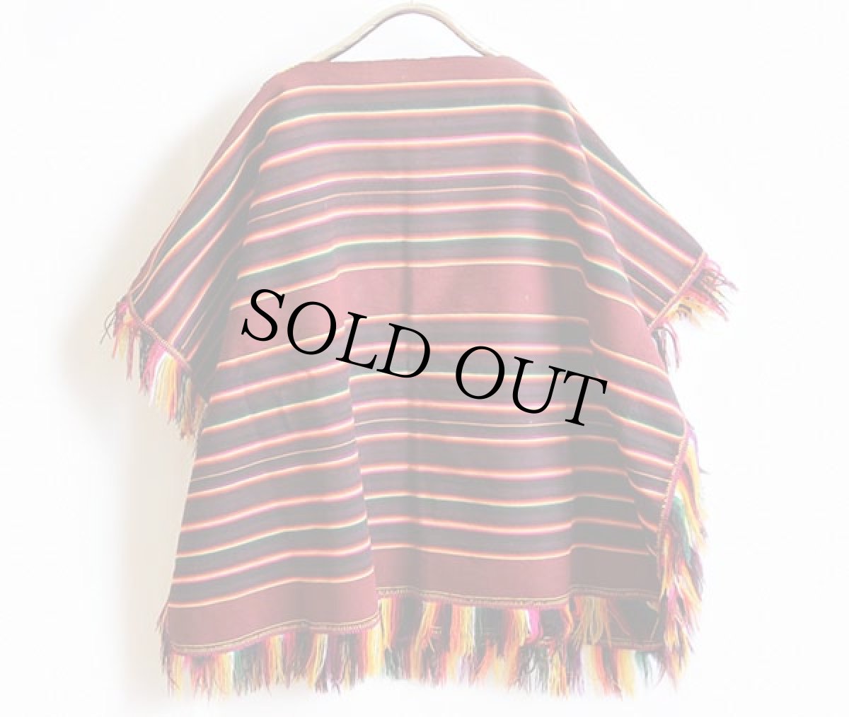 画像2: ビンテージ ハンドメイド ラグ ポンチョ (2)