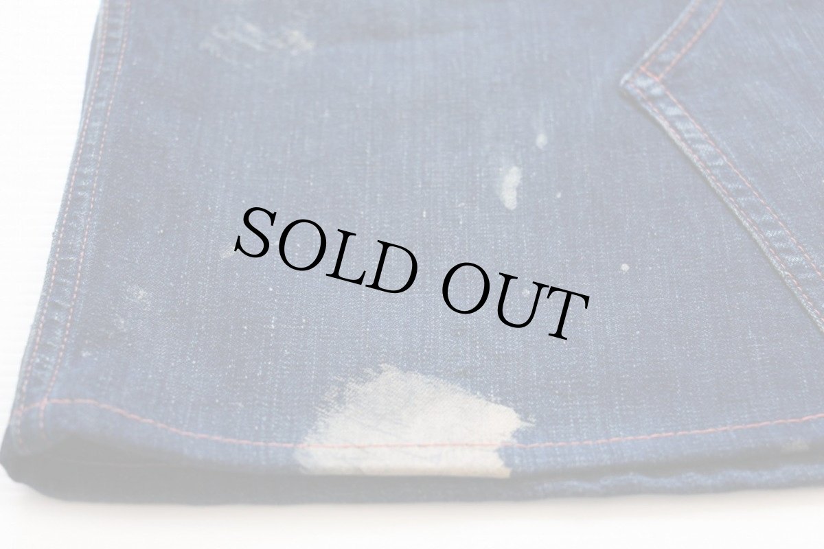 画像6: 40s UNKNOWN リメイク インディゴ デニムスカート ペンキ飛び (6)