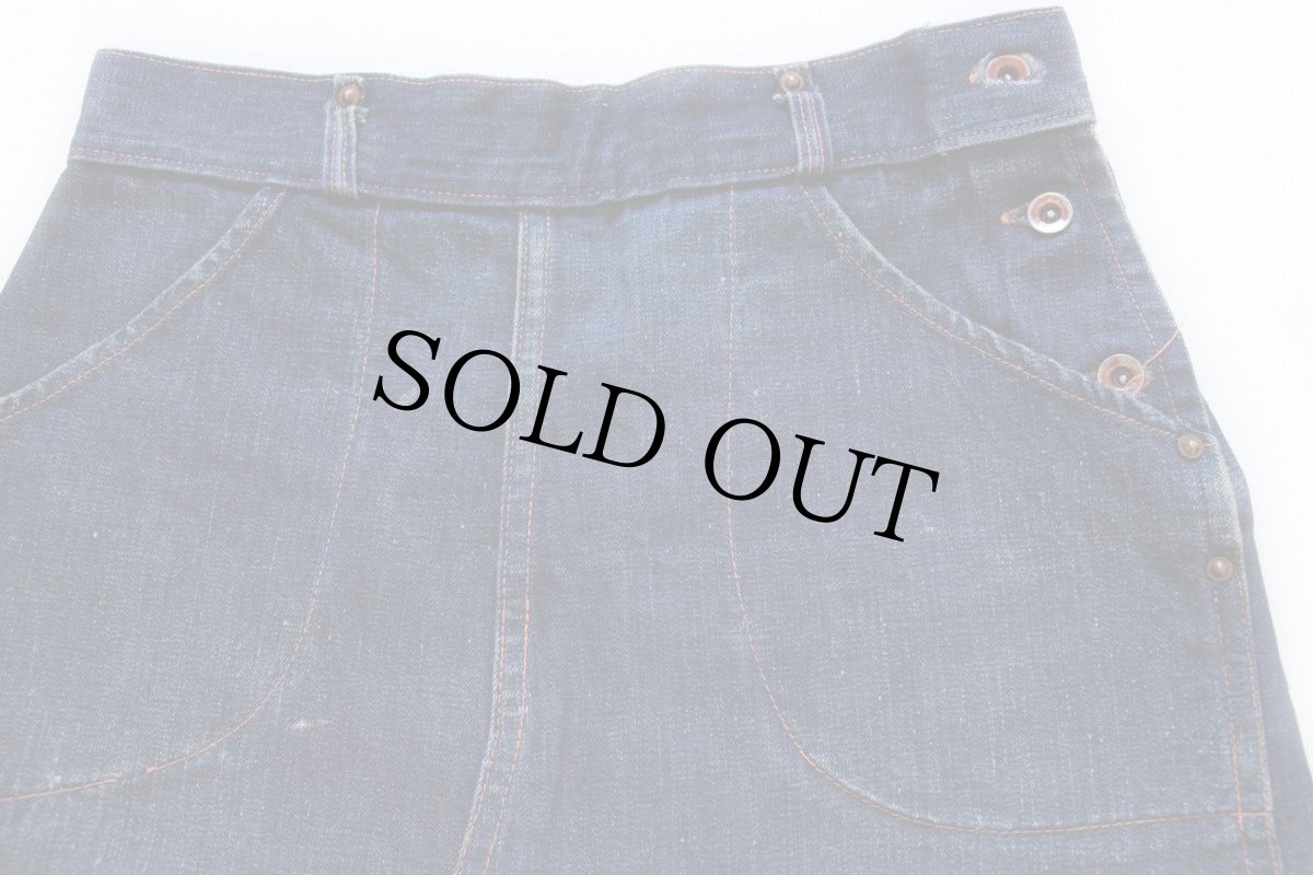 画像3: 40s UNKNOWN リメイク インディゴ デニムスカート ペンキ飛び (3)