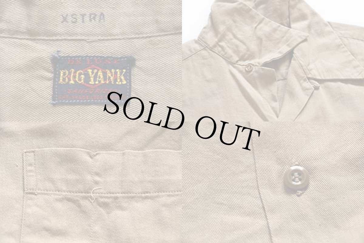 画像3: 50s BIG YANKビッグヤンク 半袖 コットン ワークシャツ カーキ (3)