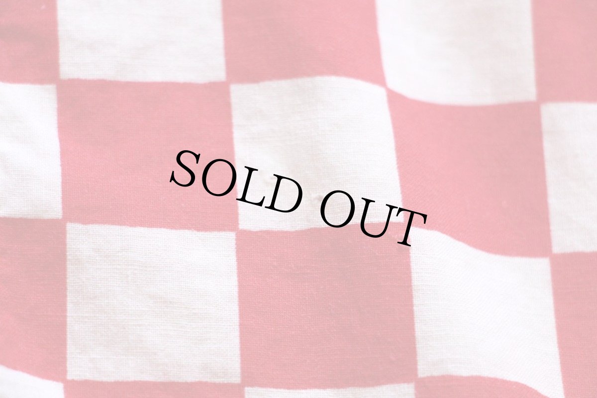 画像6: 50s COLUMBIA チェッカーフラッグ 半袖 コットンシャツ 赤×白 M (6)