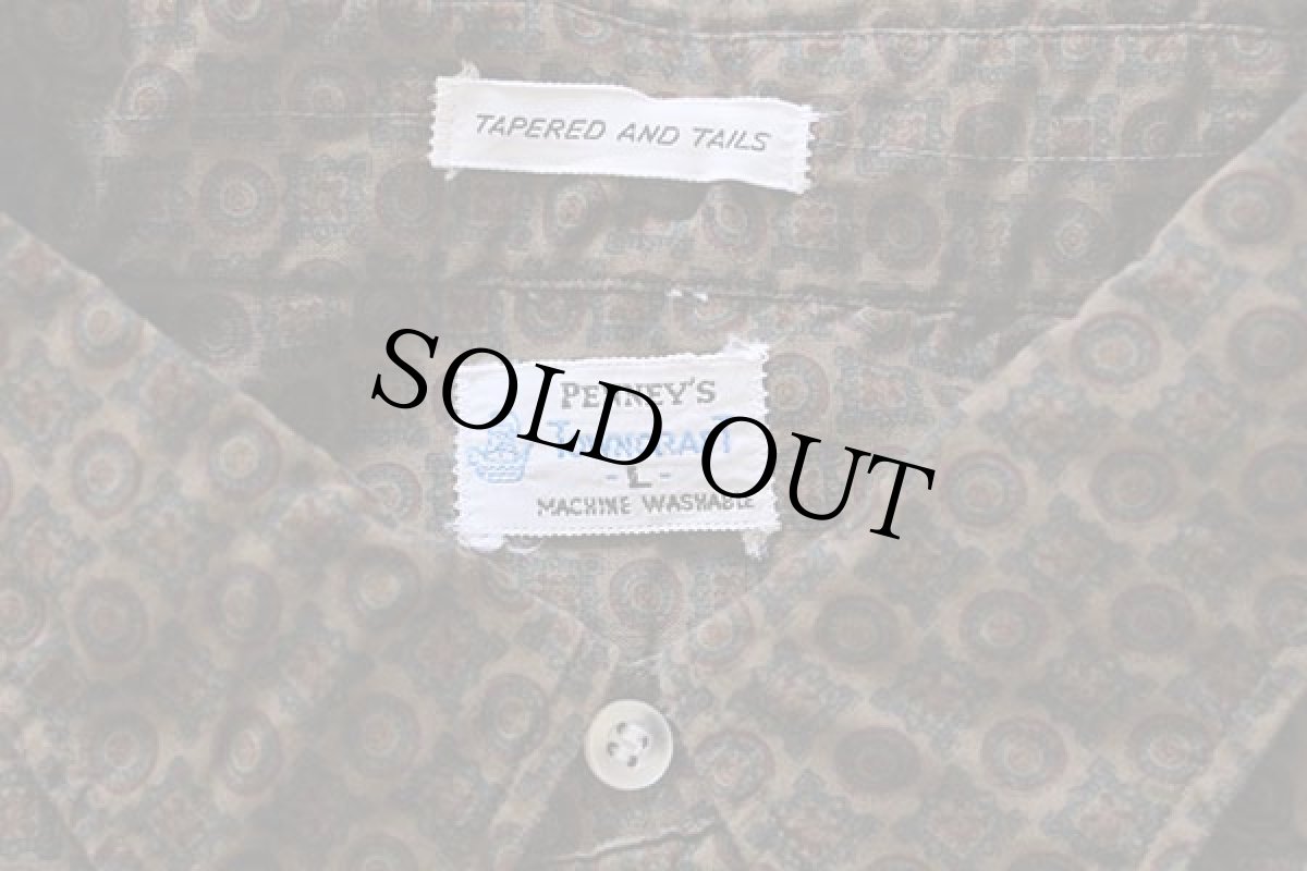 画像4: 60s PENNEY'S TOWNCRAFT 総柄 三点留め ボタンダウン 半袖 コットンシャツ L (4)