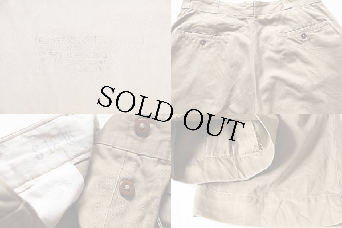 画像3: 50s 米軍 U.S.ARMY コットン チノパン カスタム カーキ w33 (3)