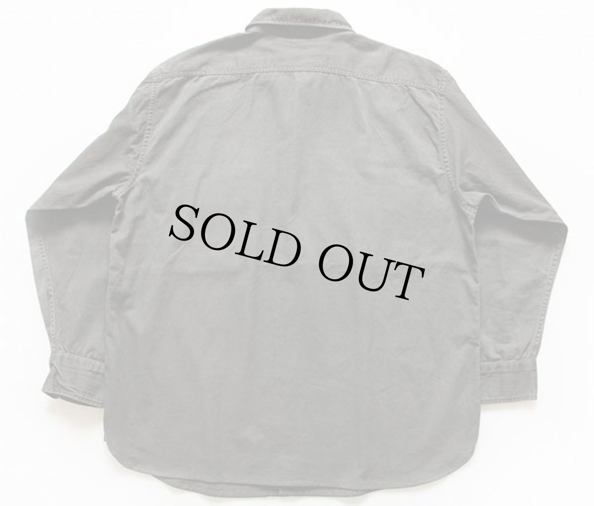 画像2: 40s HERCULESヘラクレス マチ付き コットンツイル ワークシャツ チャコール (2)