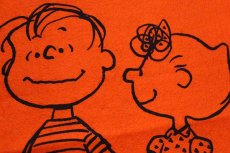 画像3: 70s PEANUTS LINUS&SALLY LOVE フェルト ペナント オレンジ★スヌーピー (3)