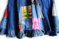 画像6: 70s Levi'sリーバイス リメイク マキシ丈 パッチワーク デニム フレアスカート (6)