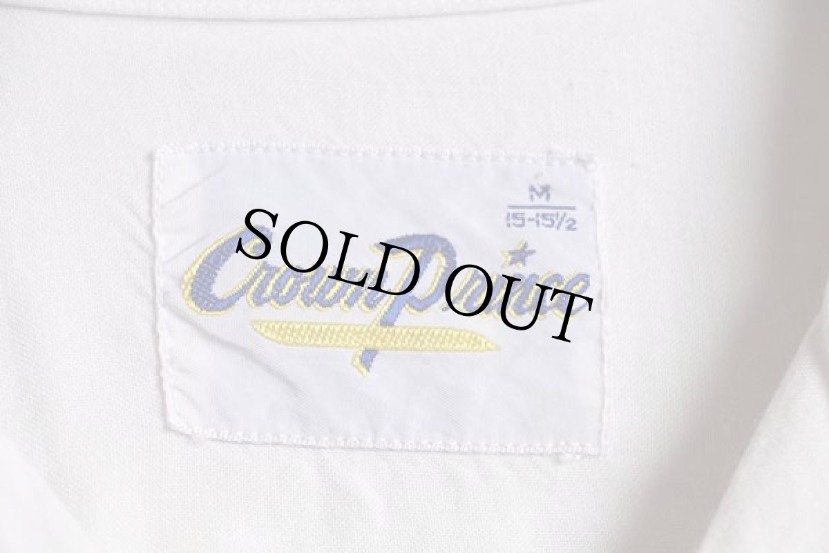 画像4: 60s Crown Prince チェーン刺繍 レーヨン ボウリングシャツ 白 M (4)