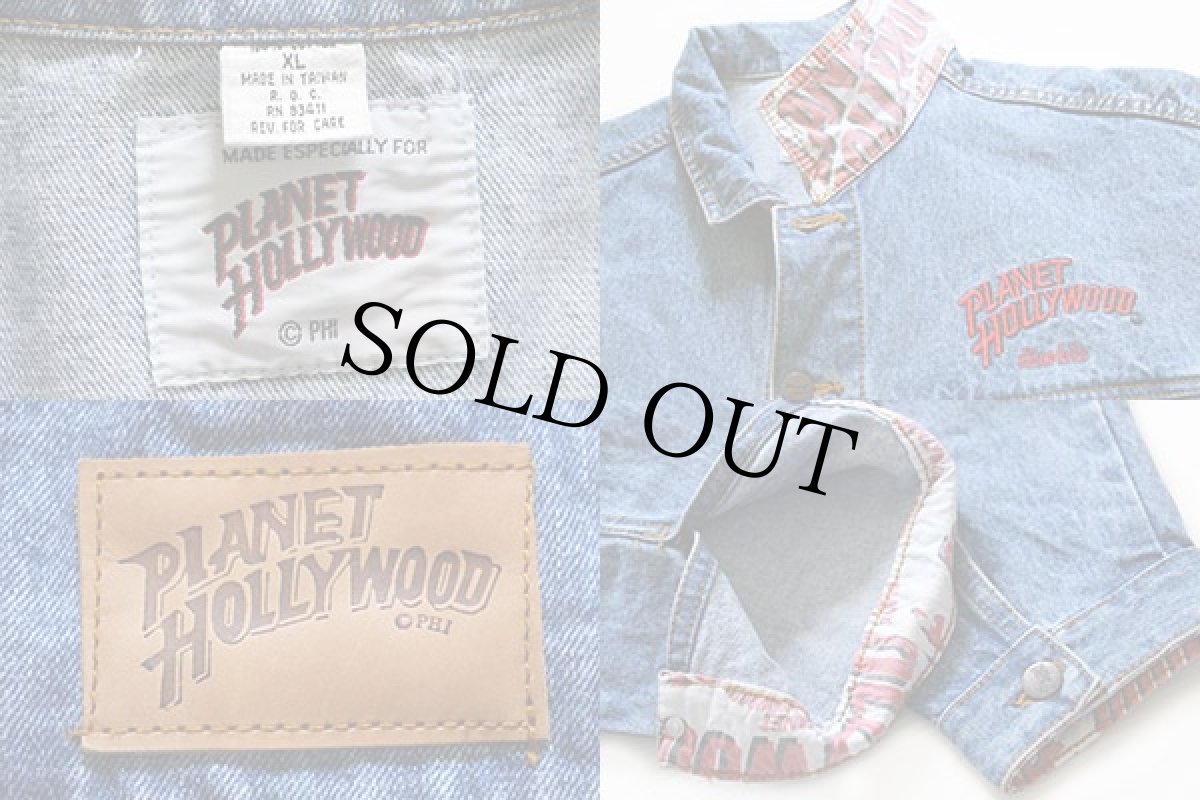 画像3: 90s PLANET HOLLYWOOD Honoluluロゴ刺繍 デニムジャケット 4ポケット XL (3)