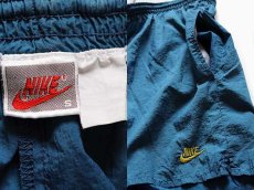 画像3: 90s NIKEナイキ ビッグロゴ ナイロン ショートパンツ ブルーグレー S★ショーツ (3)