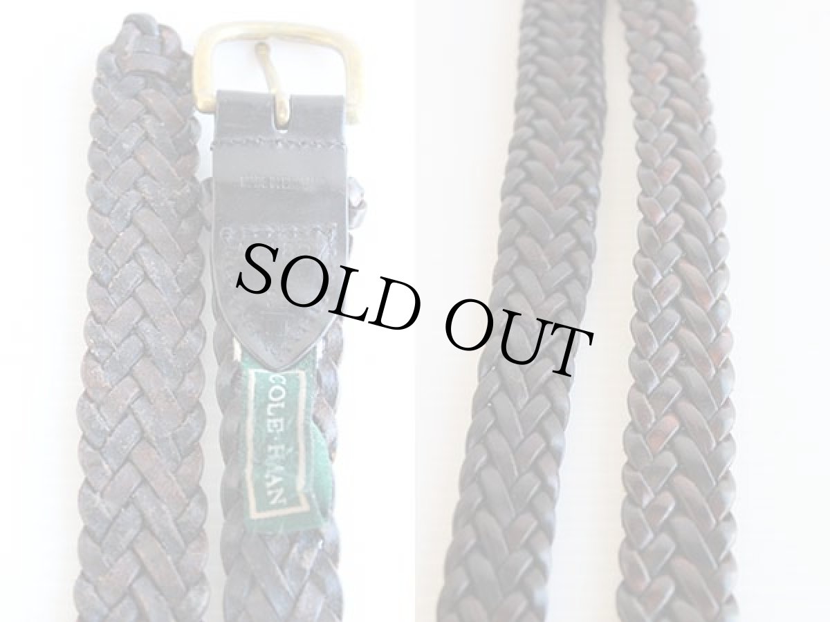 画像3: 英国製 COLE-HAANコールハーン 編み込み レザーベルト 焦げ茶 36/90★1005 (3)